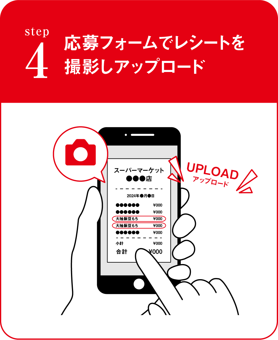 STEP4 応募フォームでレシートを撮影しアップロード